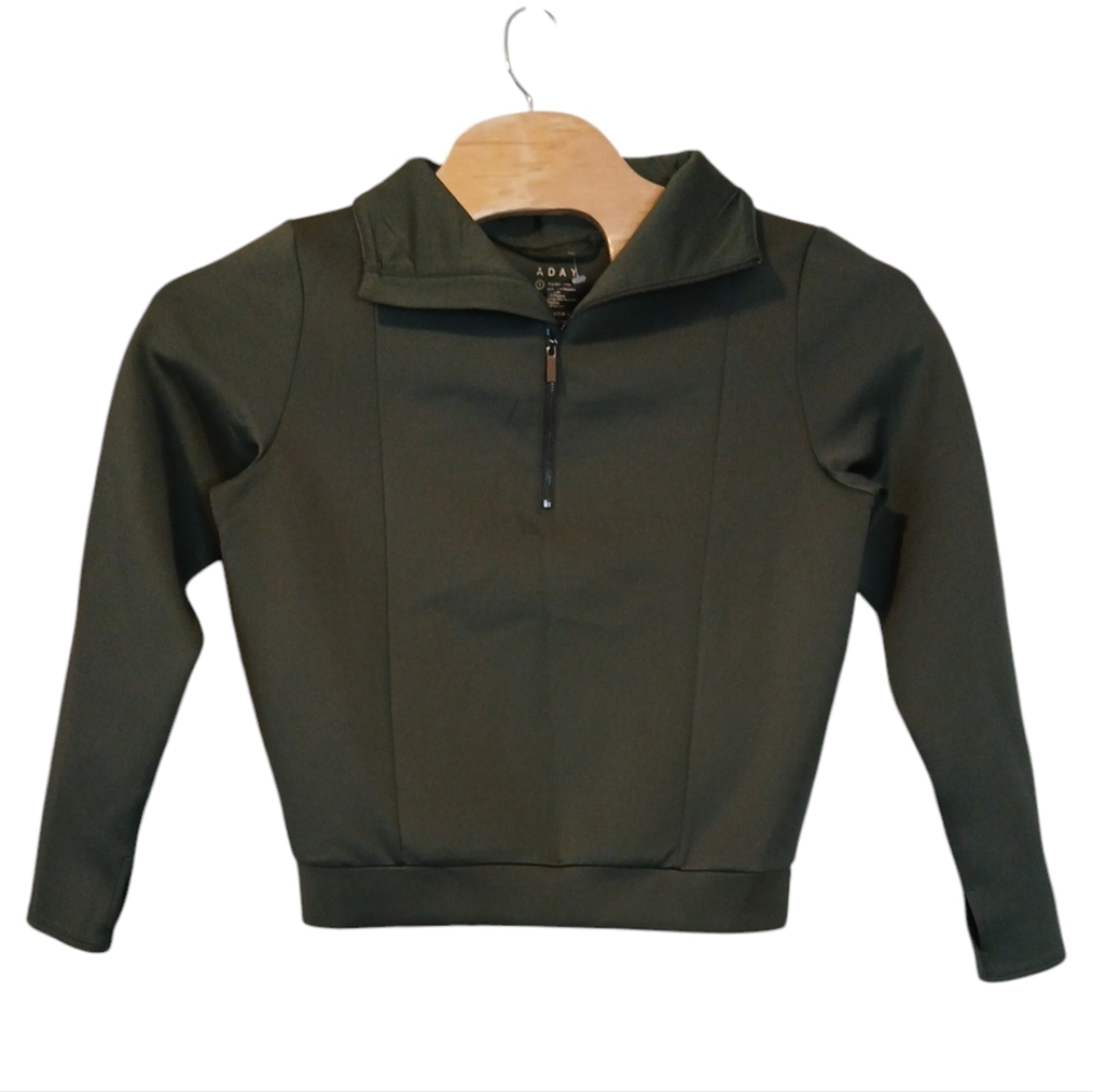 Aday Stretch Pullover Mock Neck Half Zip Thumbhol… - image 2